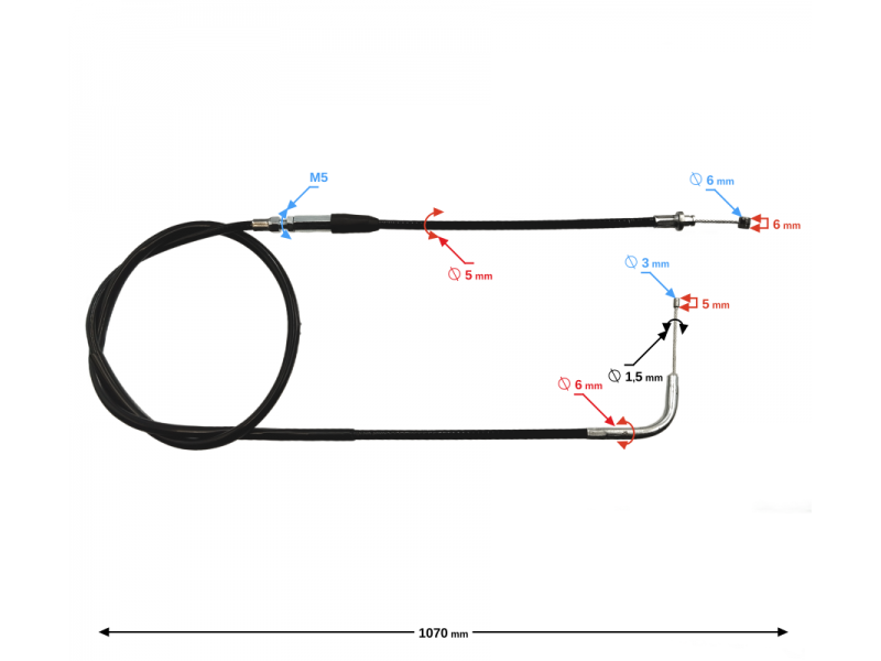 Gas throttle cable for Bashan 200 quad