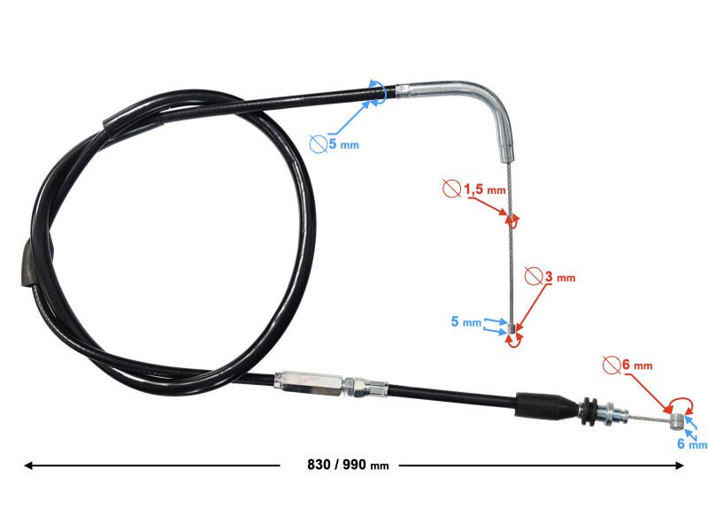 Gas throttle cable ATV 250