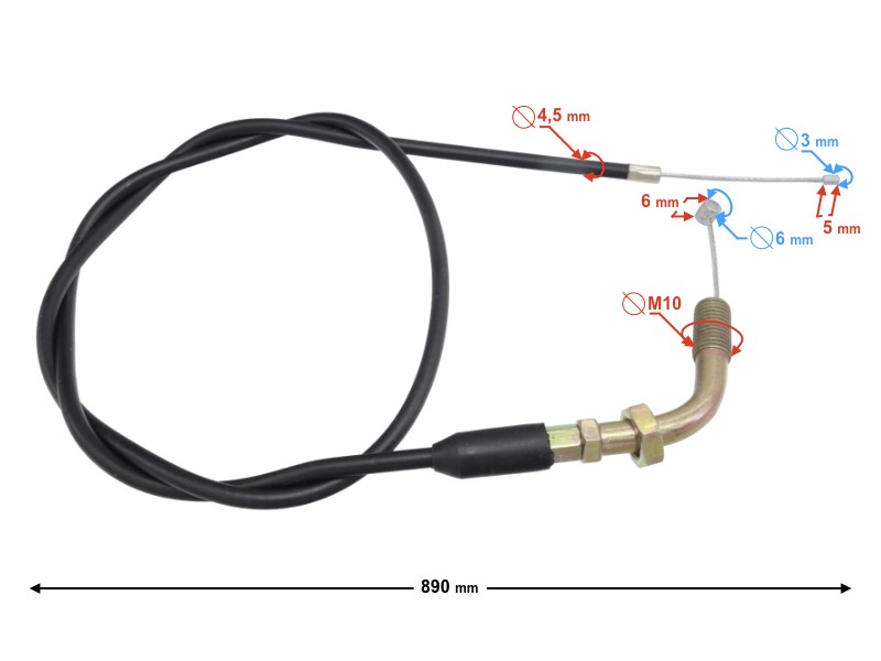 Gas throttle cable for Cross 110