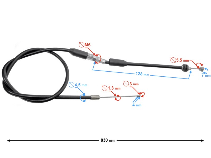 Gas throttle cable for ATV Force and Eagle