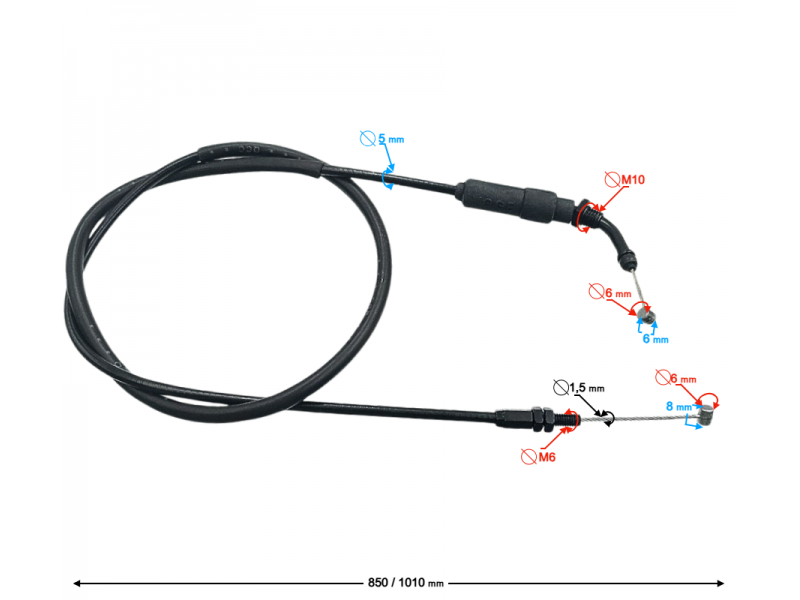 Upper throttle cable 800Rally