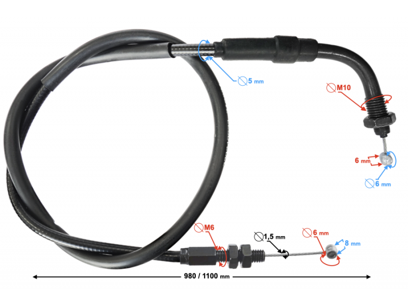 (WHOLESALE) VOGE 650DS Throttle Return Cable (171210684-0001)