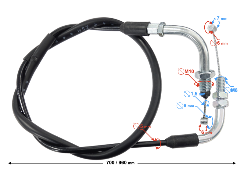 (WHOLESALE) Throttle Cable Ranger Classic E5