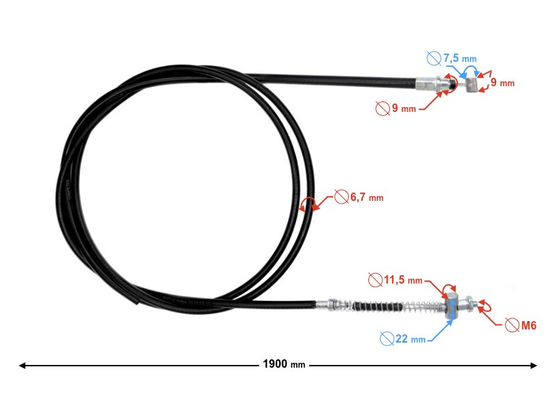 Front brake cable Moretti for scooter 21 2