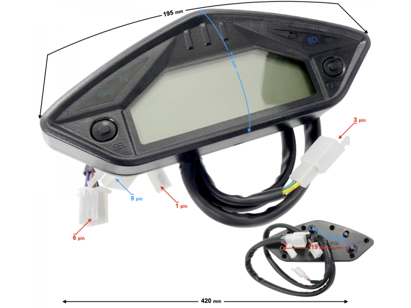 speedometer for Hyper 125 motorcycle, digital speedometer for Hyper 125 motorcycle, digital