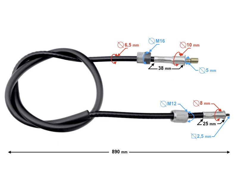speedometer cable for Fighter 2 moped