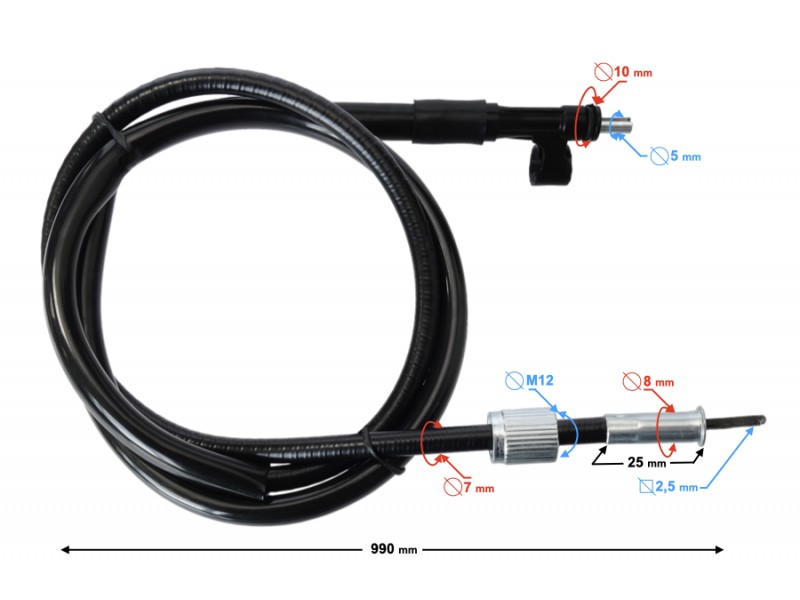 speedometer cable for Grand-Prix moped 98cm
