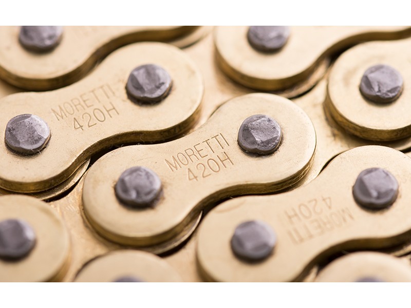 Moretti drive chain 420H-112L gold (without o-ring) for moped