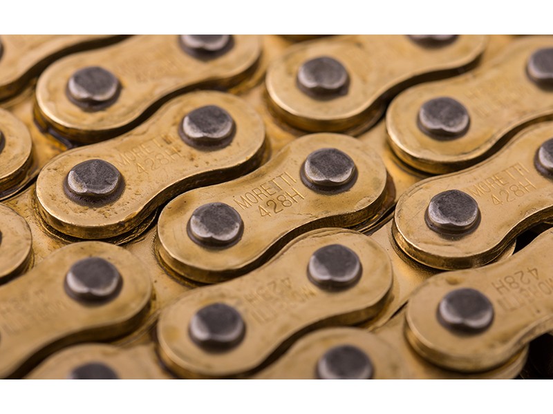 Moretti drive chain 428H-116L G gold (without o-ring) for moped Moretti drive chain 428H-116L G gold (without o-ring) for moped
