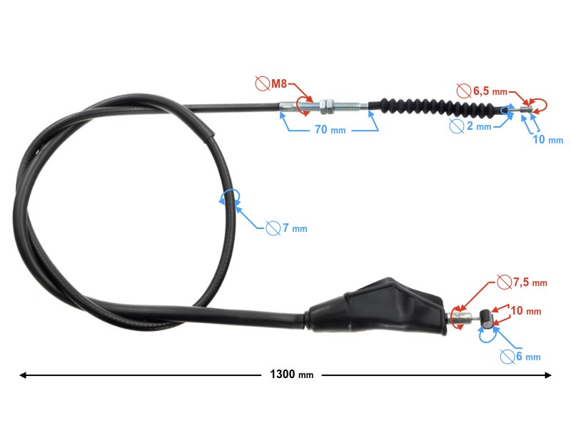 Clutch cable for Bashan 200 quad