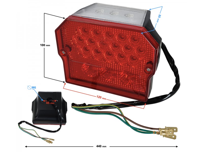 Rear lamp for motorcycle MZ LED