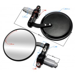 Mirrors into handlebar Naked street universal without homologation