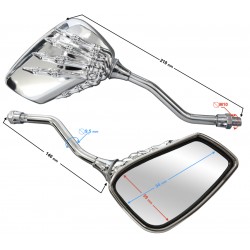 Chrome-plated mirrors M10 frame without approval