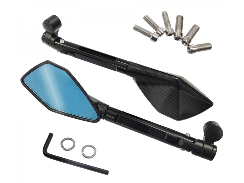 Universal adjustable motorcycle mirrors without approval