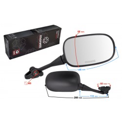 R + R mirrors for motorcycle on wind deflector with homologation