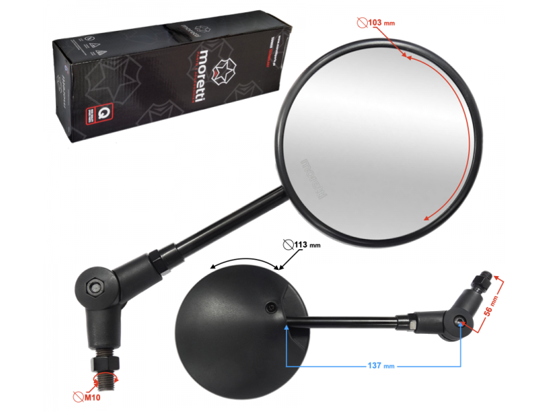 Mirrors R+R (thread diameter 10 mm) motorcycle
