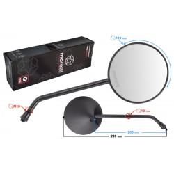 R + R mirrors (thread diameter 10mm) for Ranger Classic moped - black with homologation