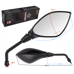 R + R Mirrors, black (thread diameter 10mm) for moped - MRT 1106 with homologation