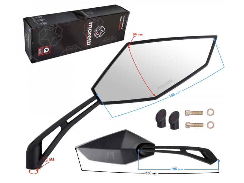 R + R mirrors (thread diameter 8mm) for scooter Falcon with homologation