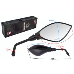 Mirrors L + R (thread diameter 8mm) for scooter with homologation