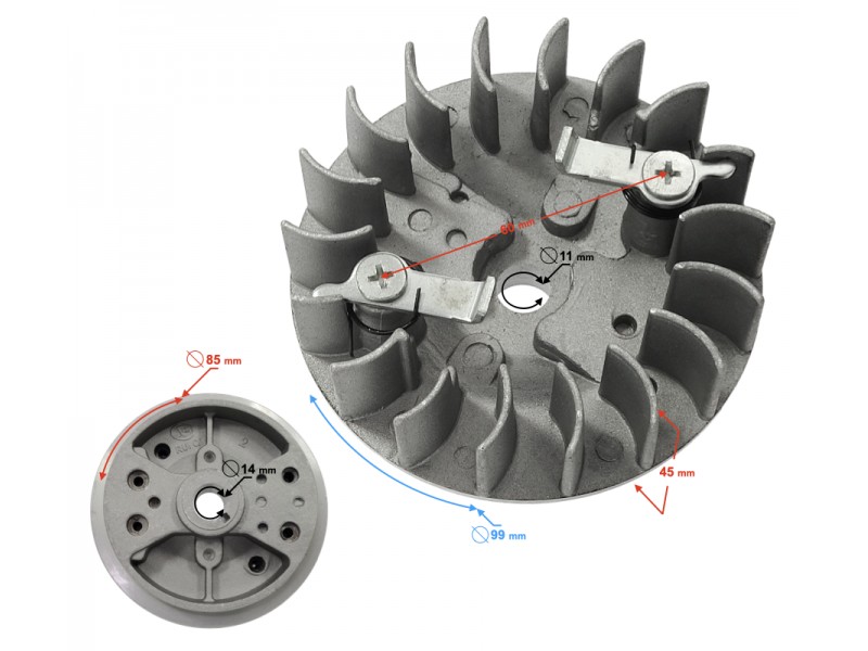 Magneto - flyrim for moped Pocket Bike type 2