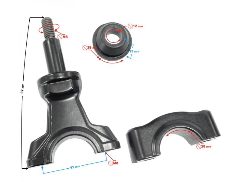 Handlebar mounting set Naked 50 Handlebar mounting set Naked 50