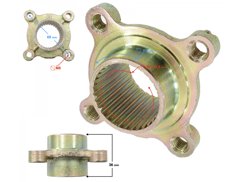 Sprocket mount ATV Rocky/Thor 125