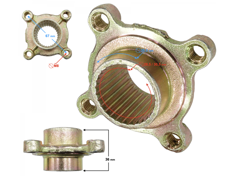 Brake disc mount ATV Rocky/Thor 125