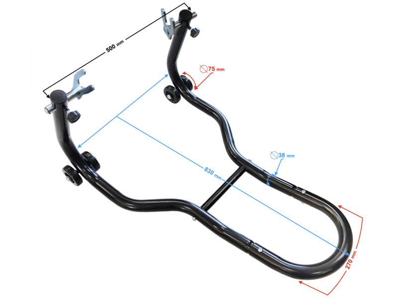 Motorcycle stand rear - rollers