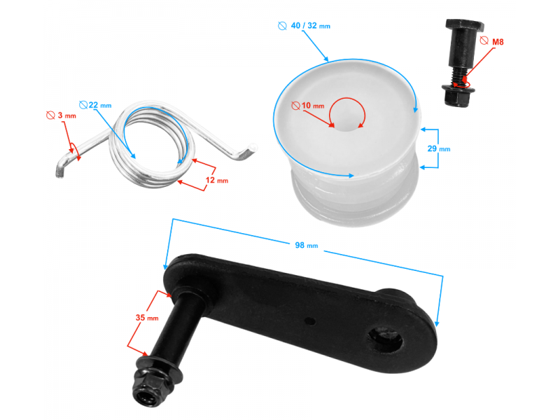 Chain tensioner with roller ATV Terrax