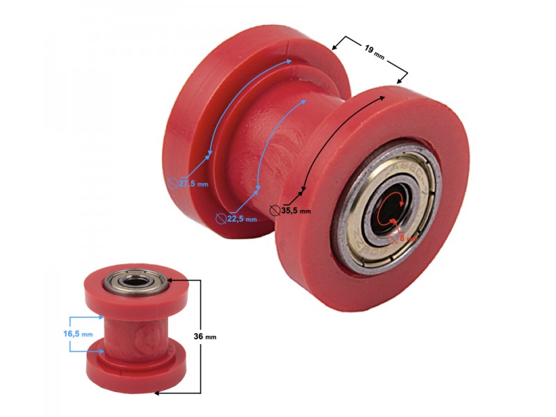 Timing tensioner pulley for ATV, red