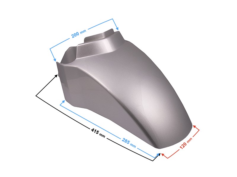Front bumper casing for Tres scooter, silver
