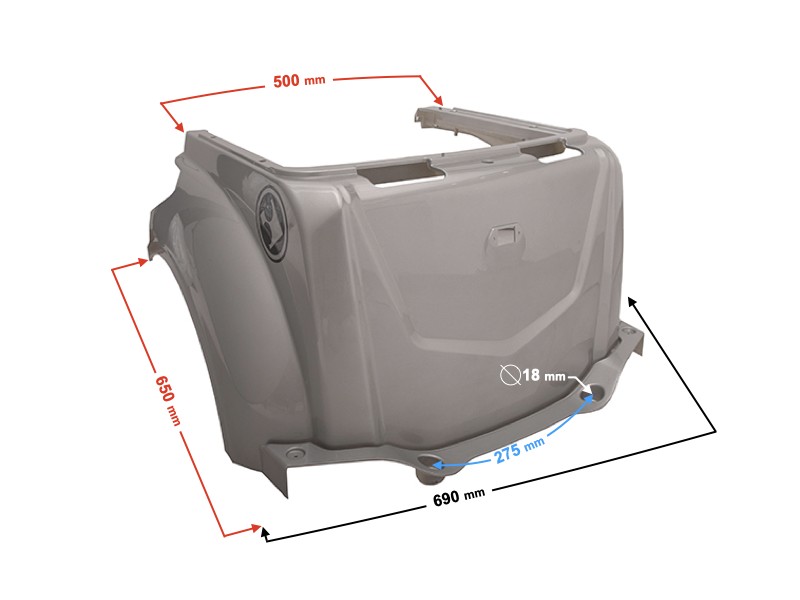 central casing for Tres scooter, silver