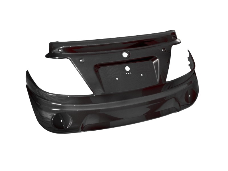 Rear casing for Tres scooter, black
