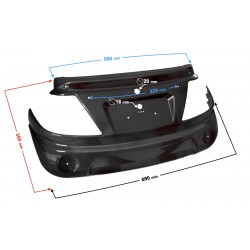 Rear casing for Tres scooter, black