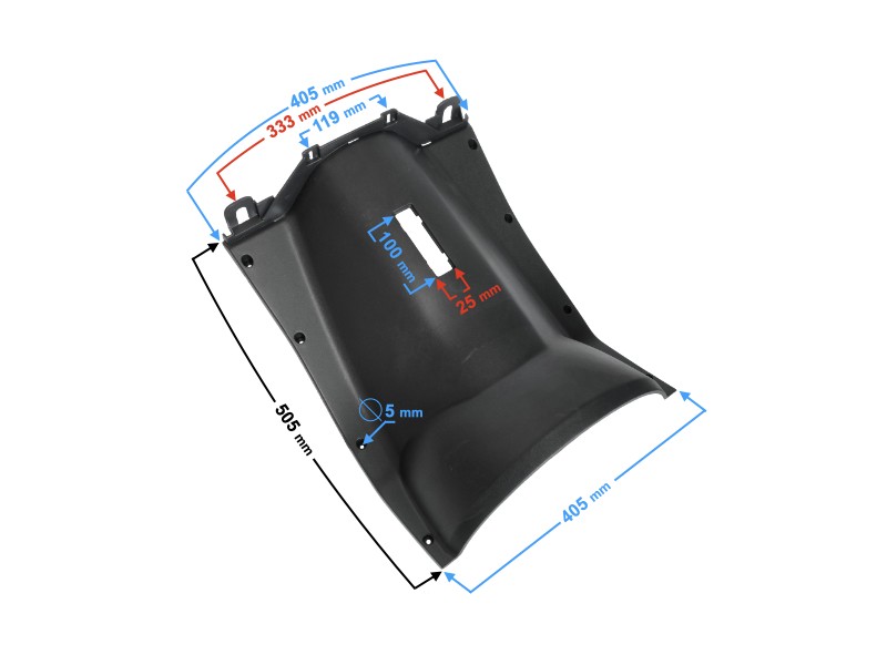 Bottom storage compartment for Tres scooter