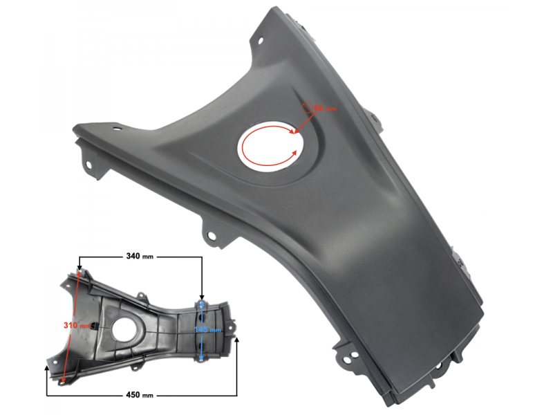 Fuel tank Cover, red Braver 300