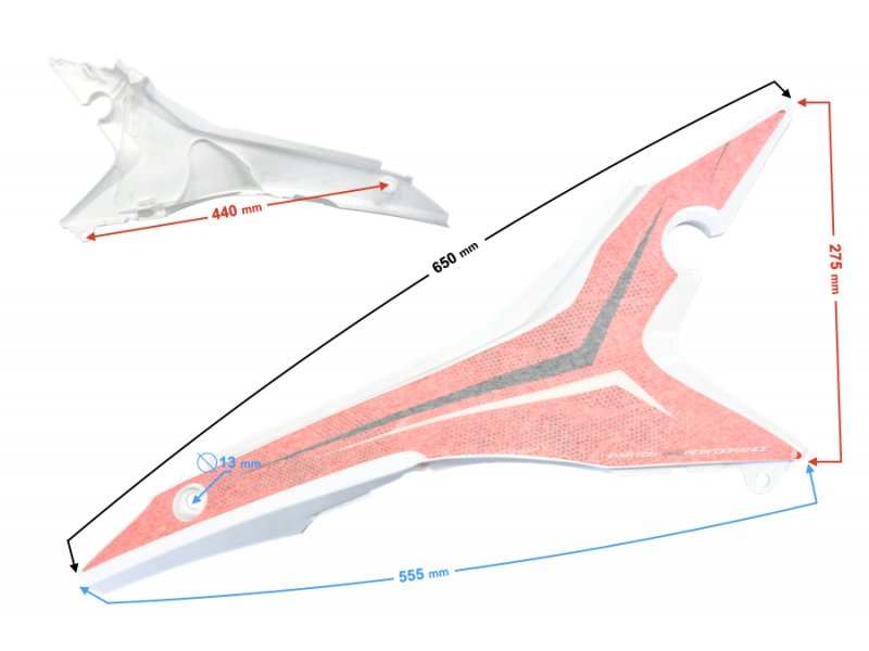 Upper Right Rear Housing NXT250/300 orange