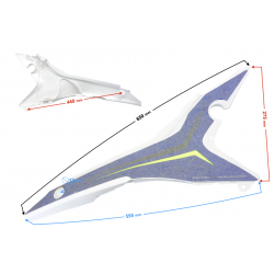 Upper Right Rear Housing NXT250/300 blue