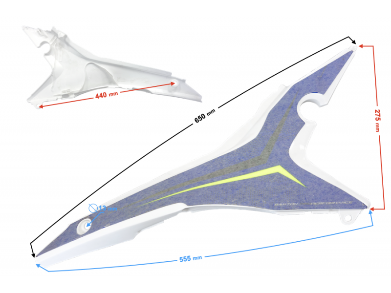 Upper Right Rear Housing NXT250/300 blue