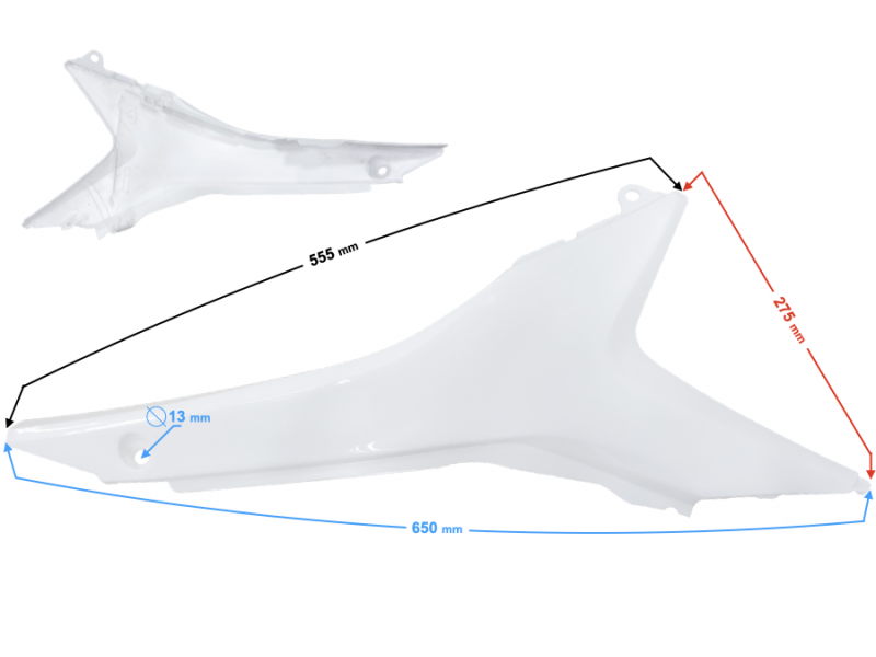 Upper Left Rear Housing white NXT250/300