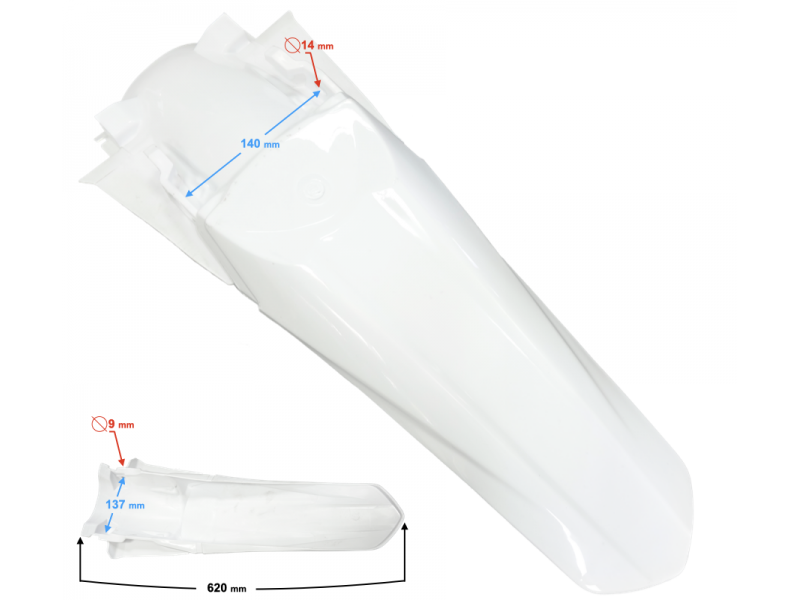 Rear fender housing white NXT250/300