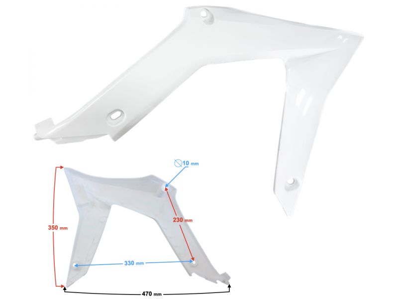 Upper Right Front Housing white NXT250/300