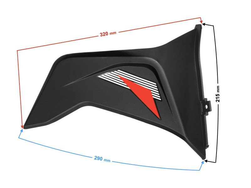 Front lower right casing, red, for FR 2 moped