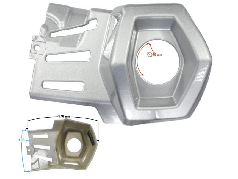 Left cover for the muffler outlet for Hyper 125