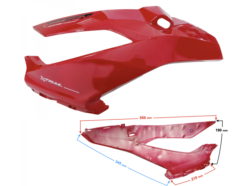 Headlight housing upper part left red X-trail 125