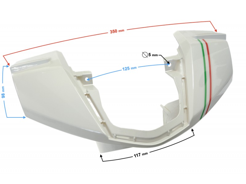 Steering wheel cover (front) white Active 50cc Euro 5