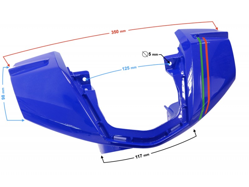 Steering wheel cover (front) Blue Active 50cc Euro 5