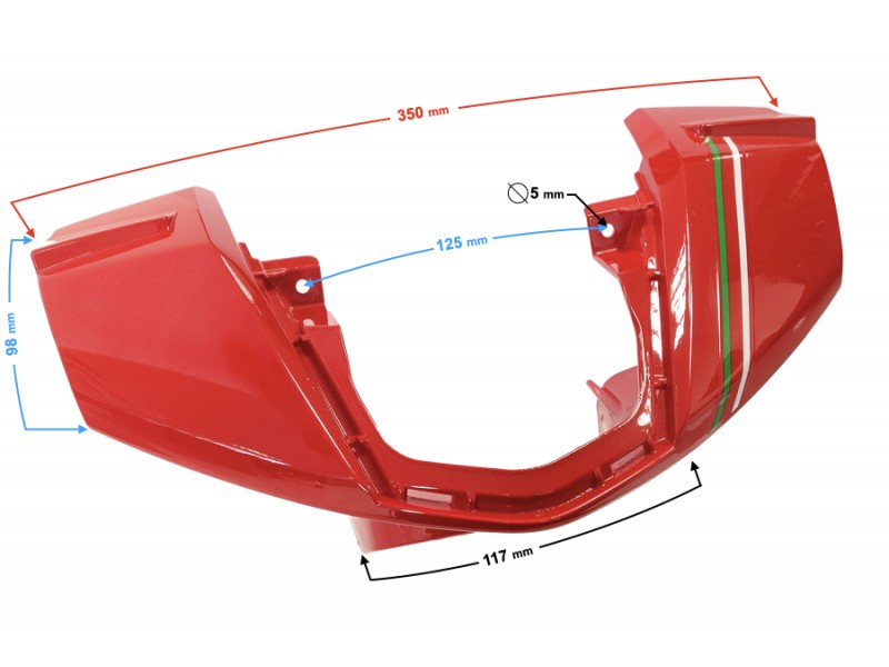 Steering wheel cover (front) red Active 50cc Euro 5