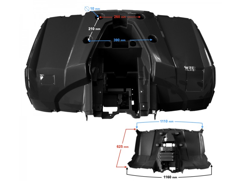 Back top cover black Hisun Tactic 550 Back top cover black Hisun Tactic 550